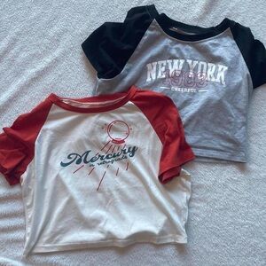 Princess Polly Red and White Short Sleeve Tee